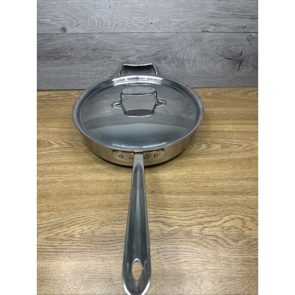 All-Clad D5 Polished 5-ply Stainless-Steel 4-Qt Saute Pan with Lid - Picture 1 of 12